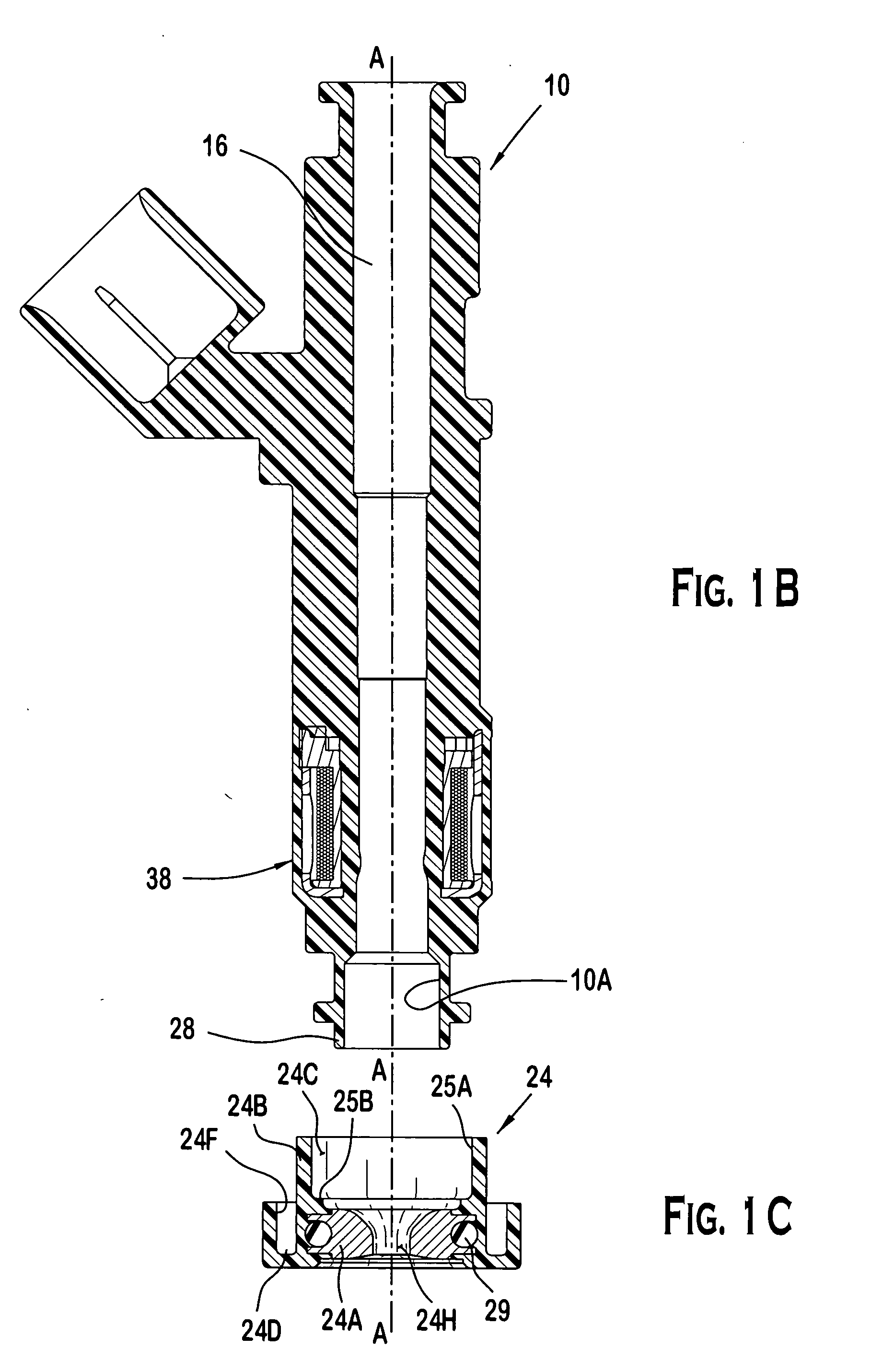 Fuel injector with a metering assembly having a seat molded to a polymeric support member
