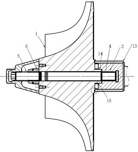 Connecting structure for impeller and high-speed shaft of steam compressor