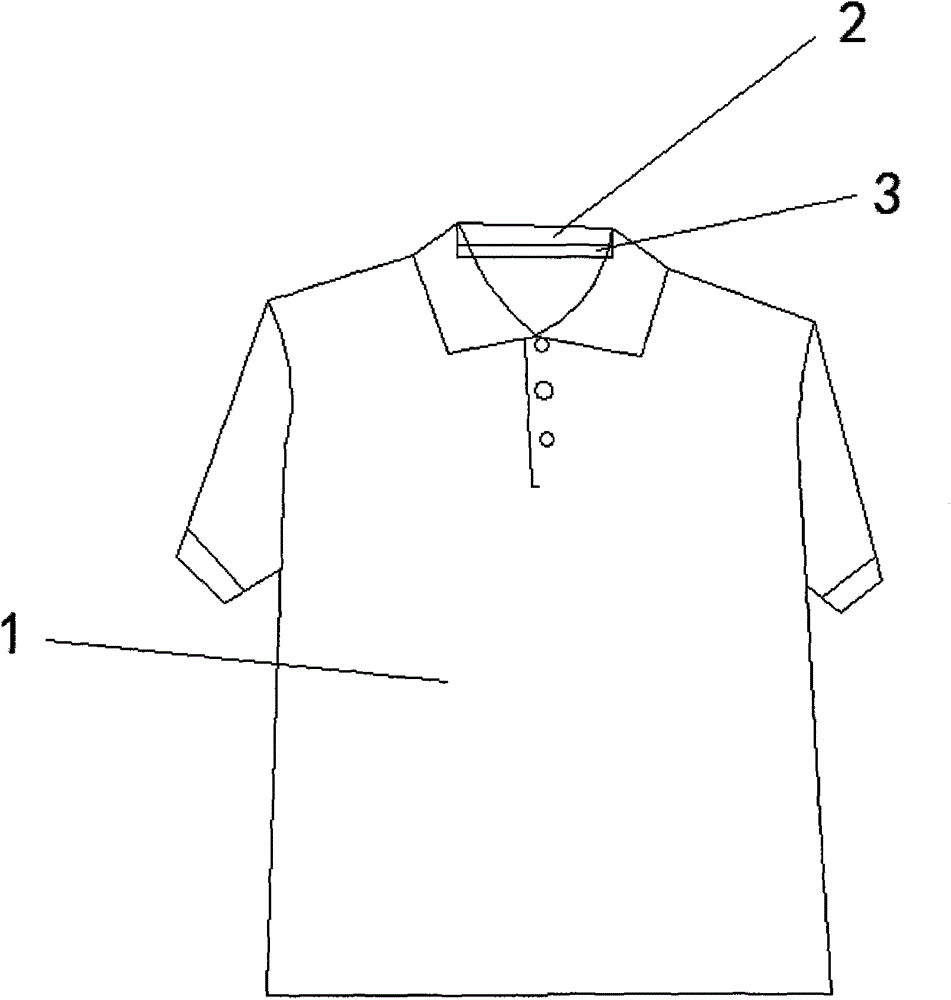 Medical fabric garment with unlikely-to-dirty neckline
