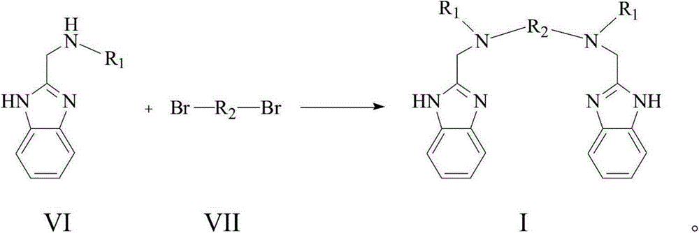 Bis-benzimidazole amine compound and preparing method thereof