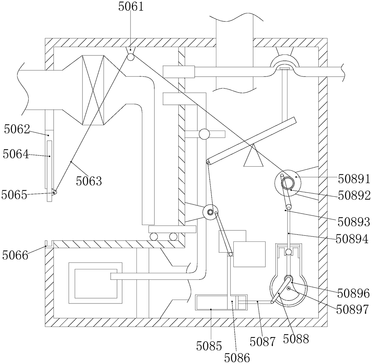 Dust protection device for oil paint production