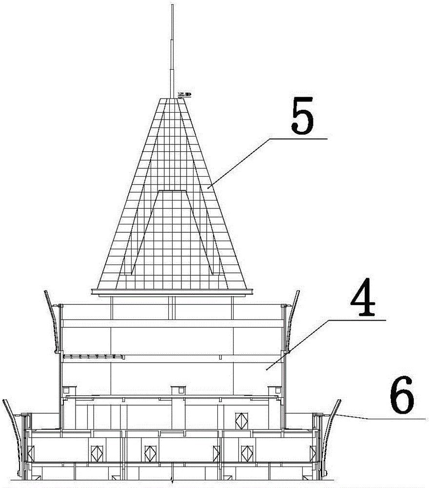 Building with petal steel-structure ornaments