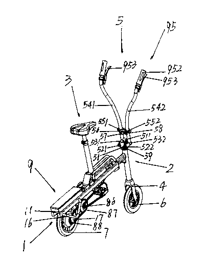 Light-duty saddle handle-type rapid folding portable electric bicycle