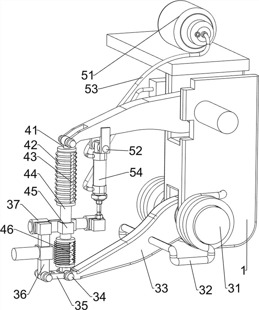 New energy automobile tire damping device buffered through spring