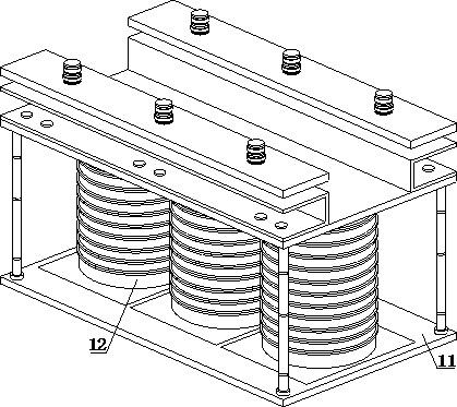 A three-phase transformer with extractable pressing plate