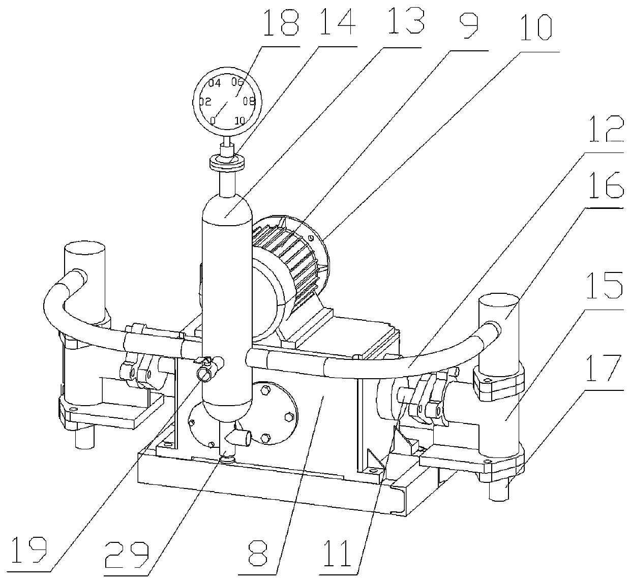 A railway auxiliary vacuum automatic grouting machine