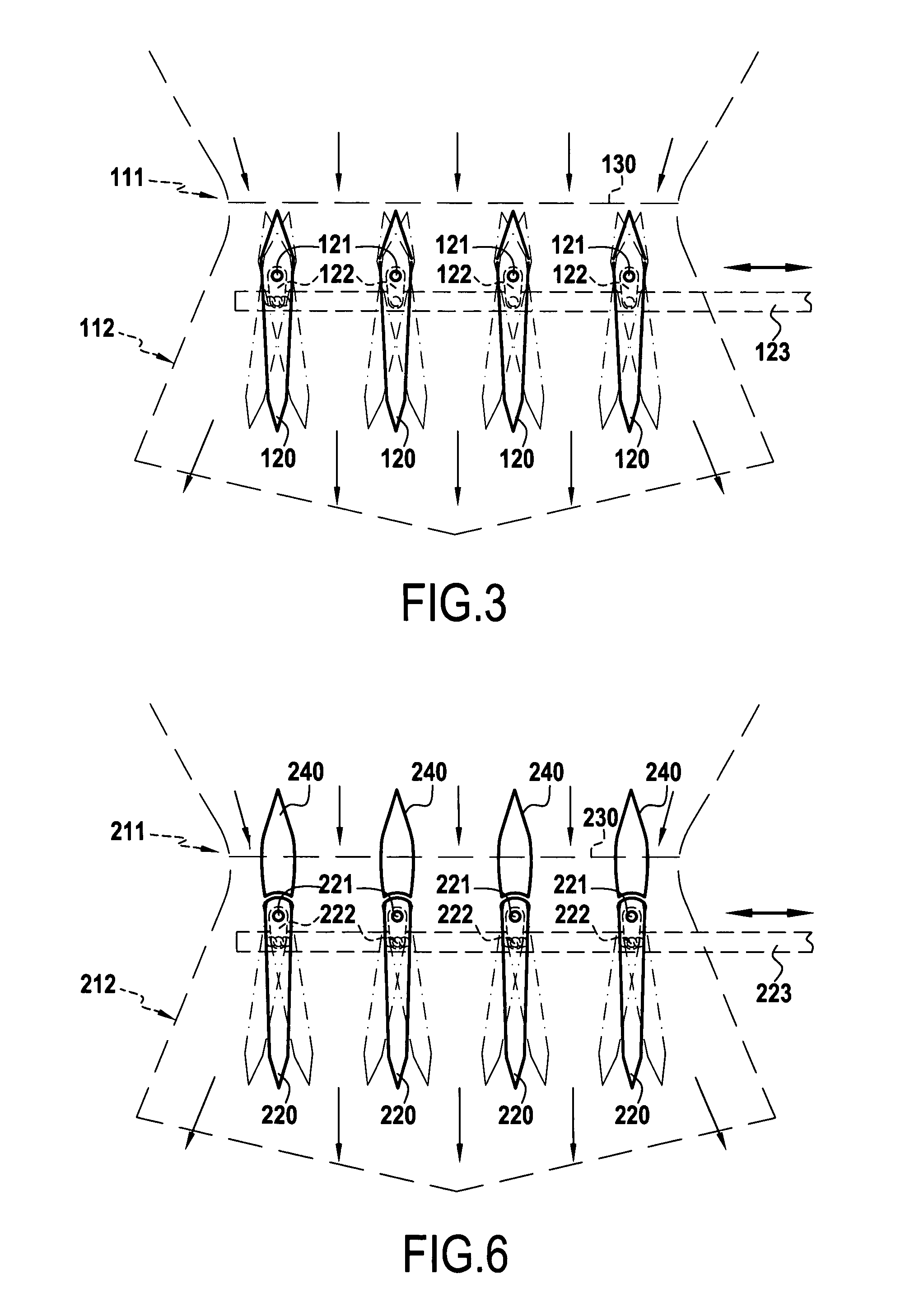 Yaw control device for a nozzle having a rectangular outlet section