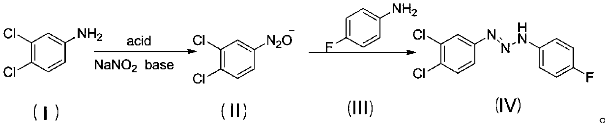 Aryl triazene compound preparation method