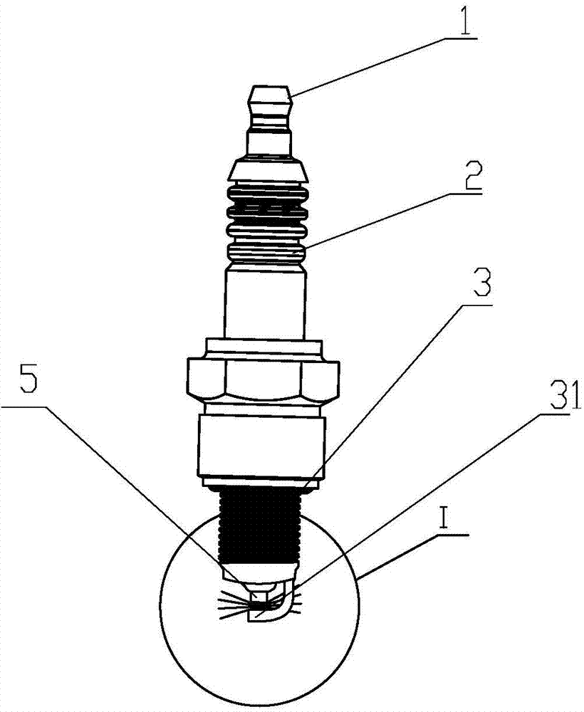 Sparking plug of gasoline engine