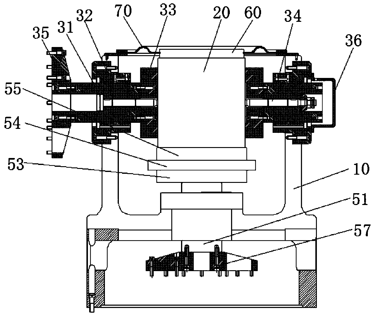 Three-axis decoupling device and vibration table with pre-tightening structure