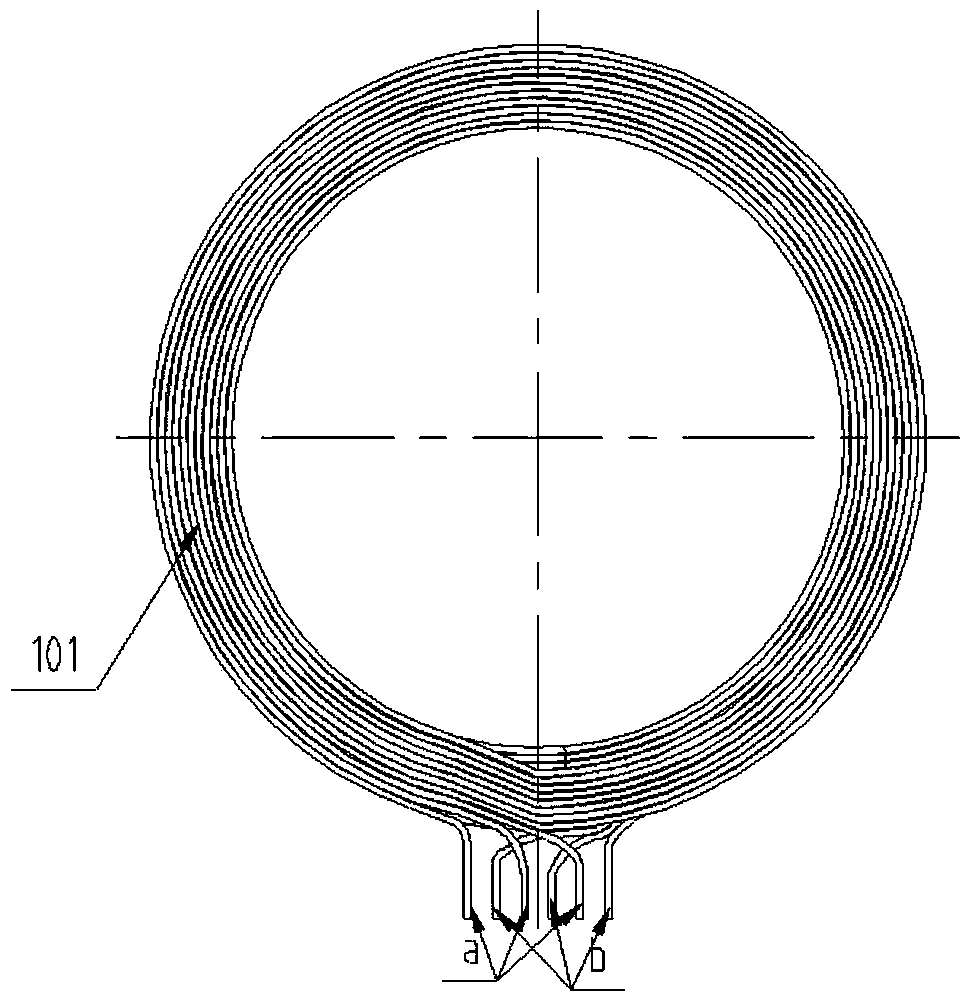 CUSP magnetic field generator coil and processing method thereof