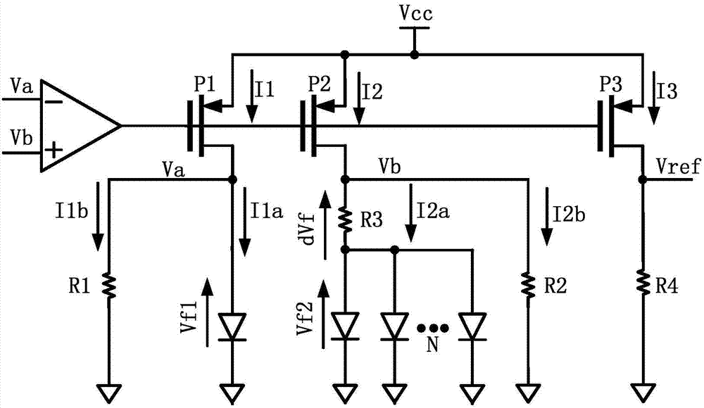 High-performance high-reliability reference voltage source of low-voltage complementary metal oxide semiconductor (CMOS)