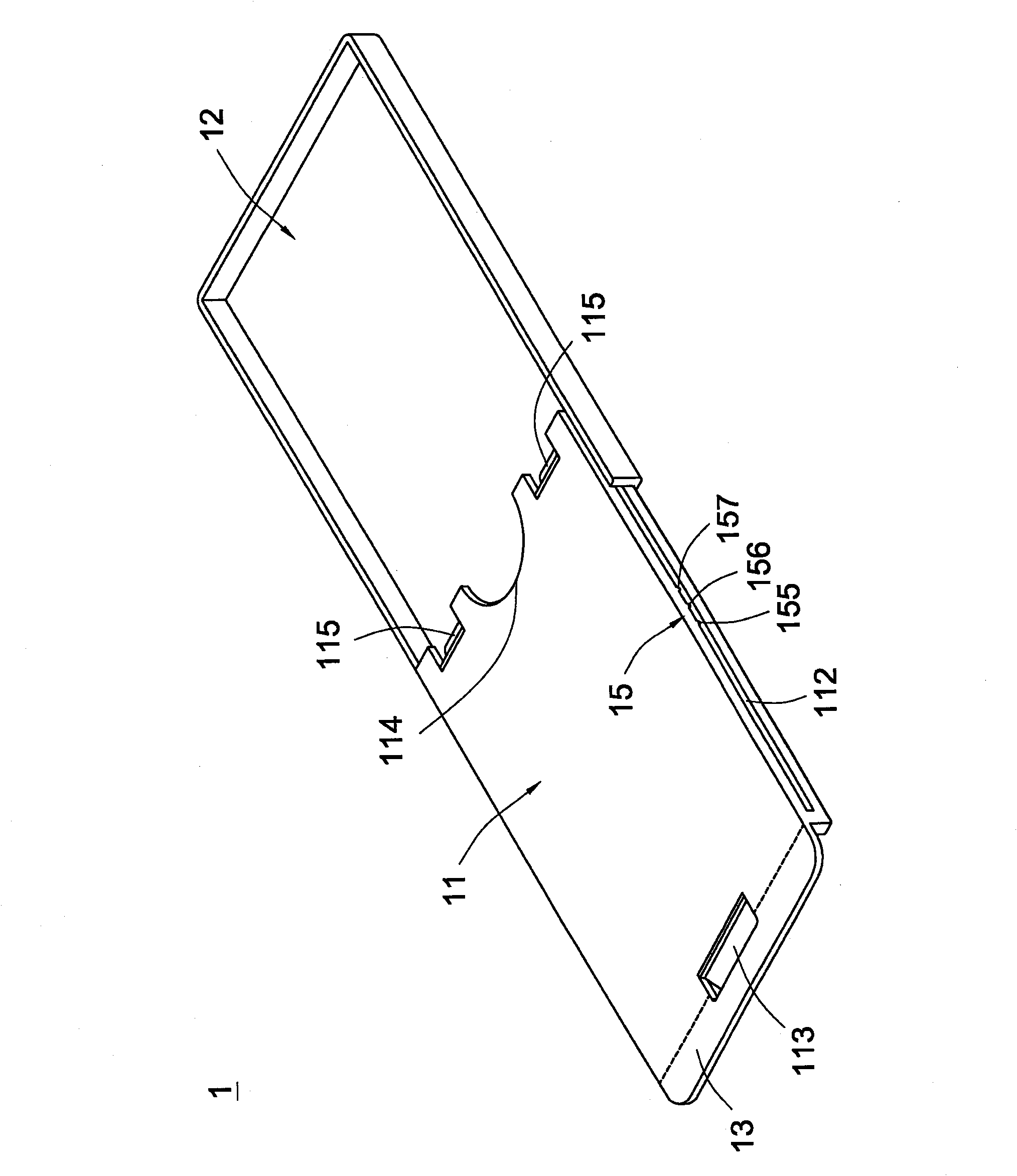 Business card case and document shooting device capable of being arranged on notebook computer