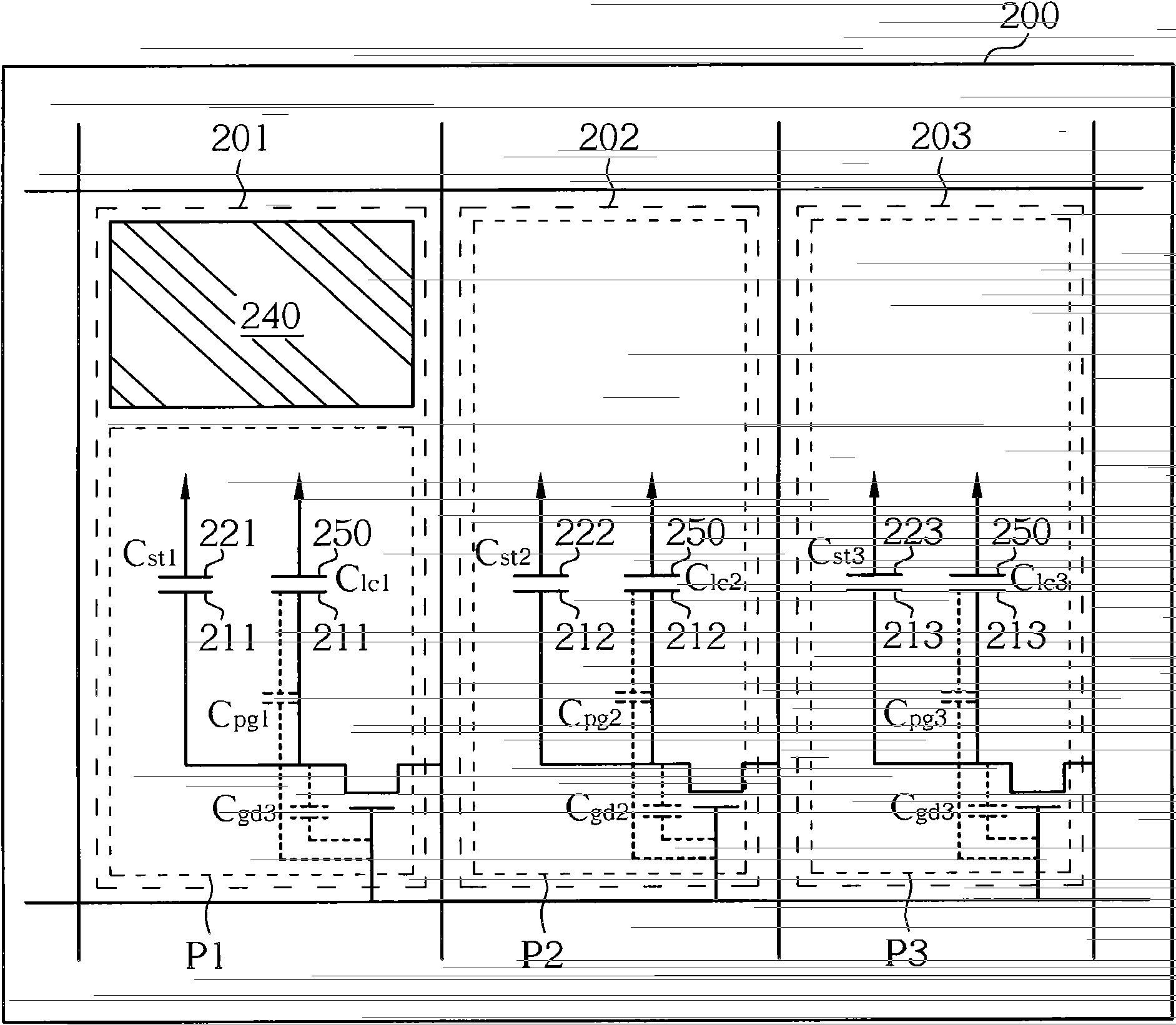 Pixel structure of embedded touch display panel and forming method thereof