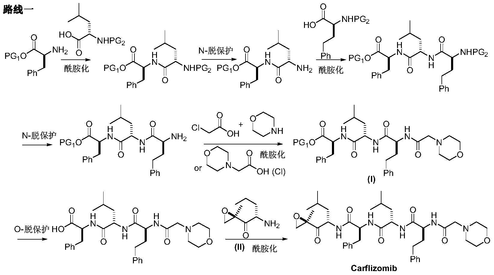 Preparation method of carfilzomib intermediate