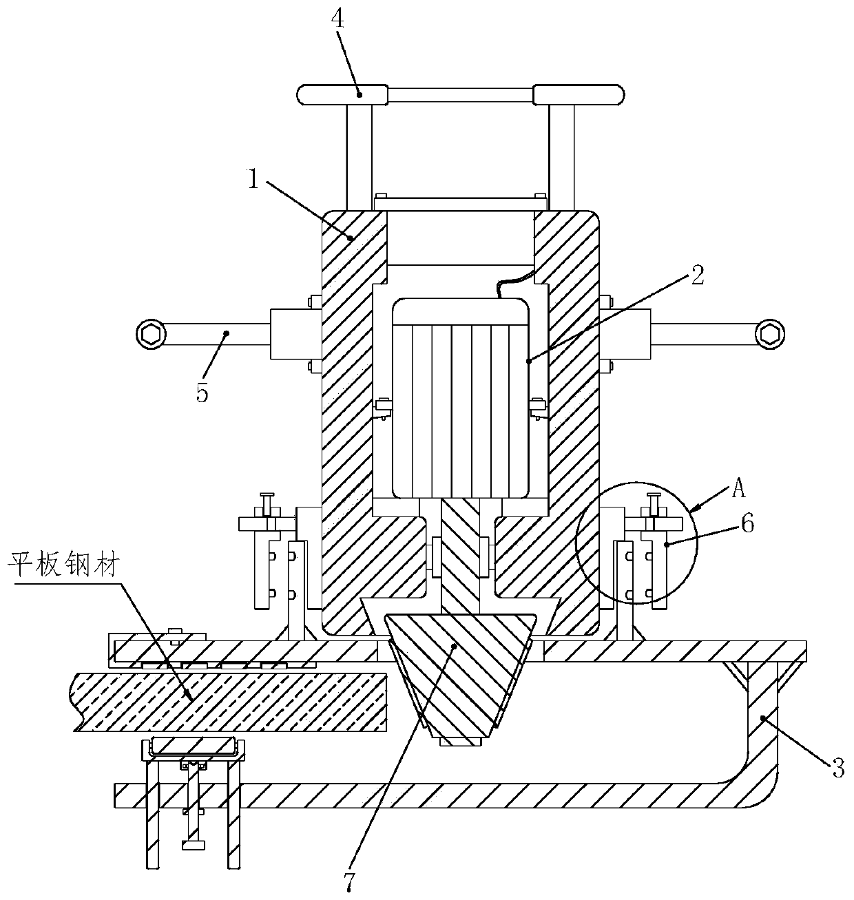 A pipe beveling machine