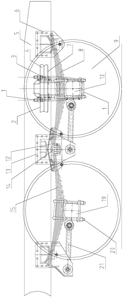 Leaf Spring Suspension System of Airbag Lifting Axle Structure and Vehicle