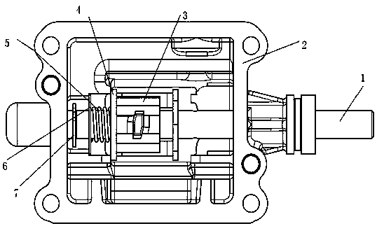 Gear selecting device of automobile gearbox