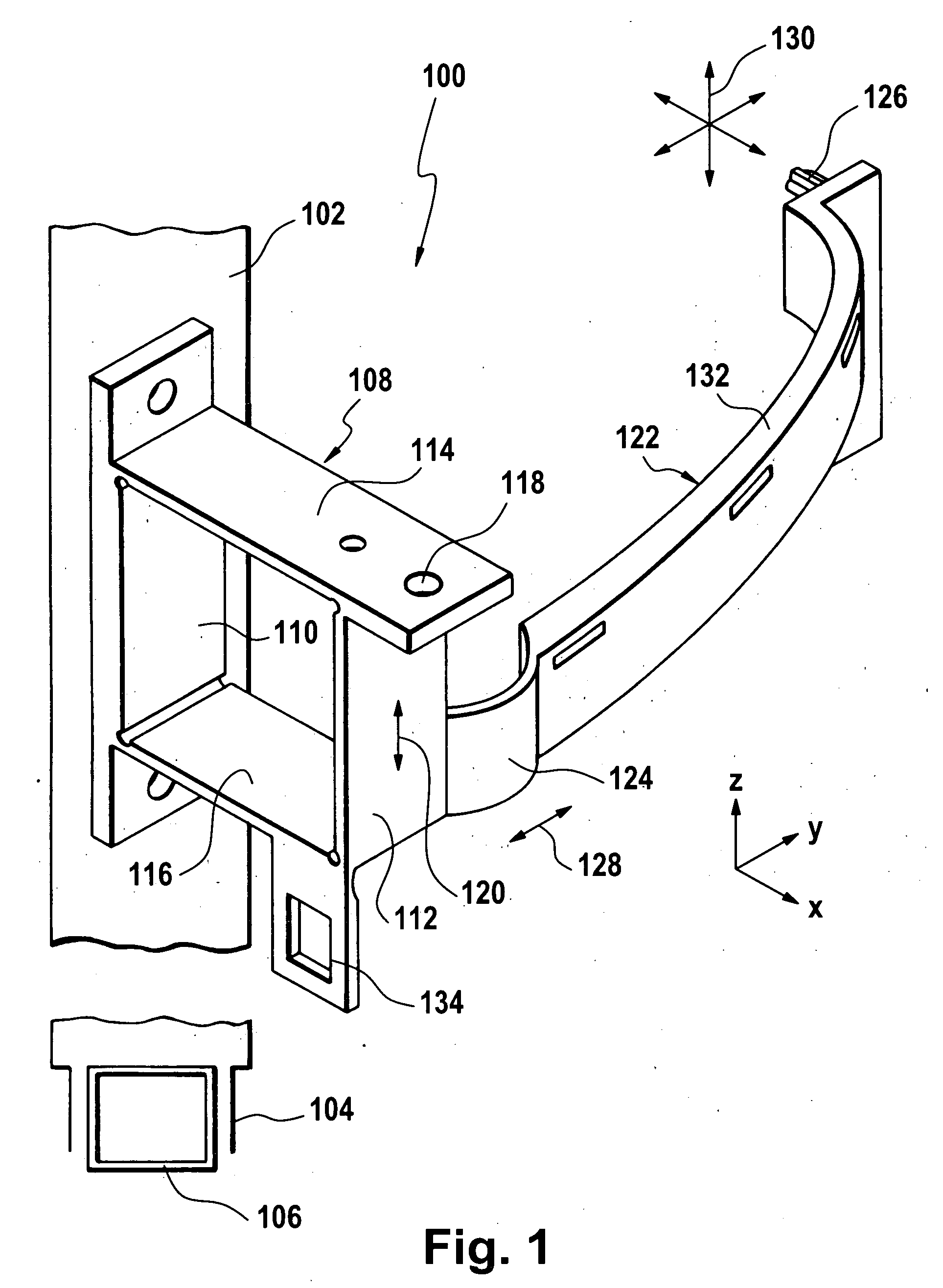 Support for the front module of a motor vehicle and assembly method