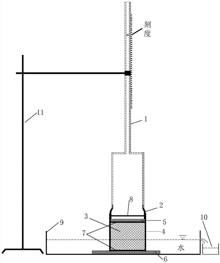 Device and method for measuring permeability coefficient of cement-soil