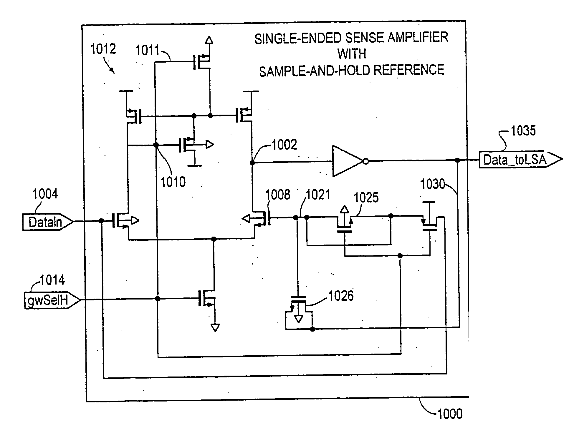 Single-ended sense amplifier with sample-and-hold reference