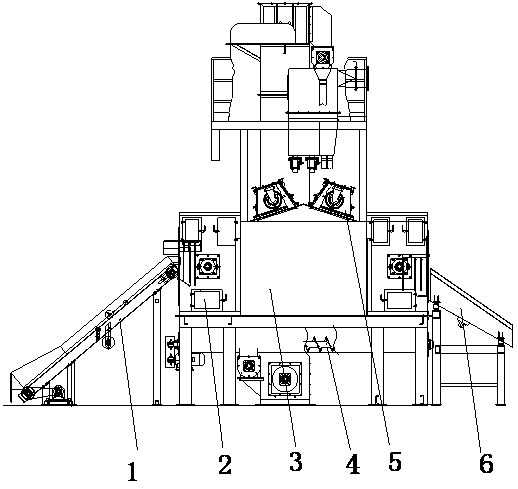 Efficient automatic track shot blasting machine capable of being connected to production line to work