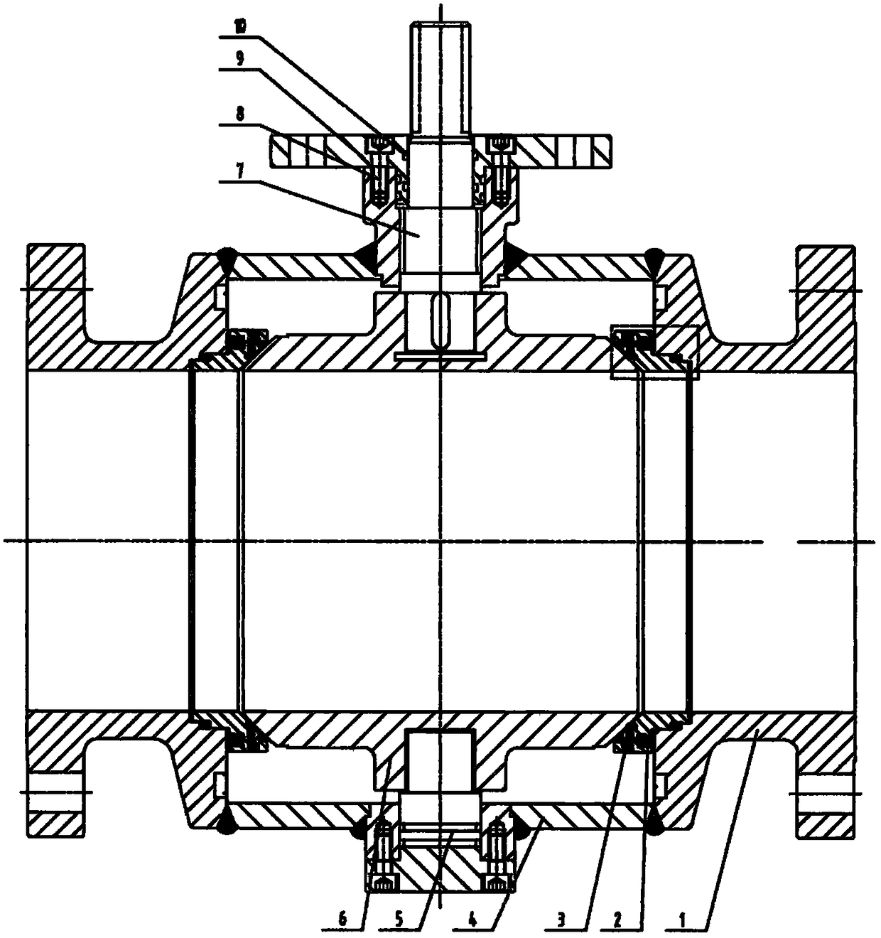 Novel fixing ball valve