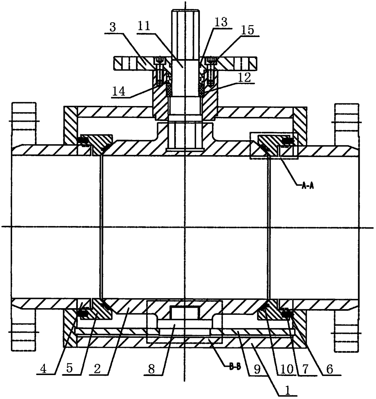 Novel fixing ball valve