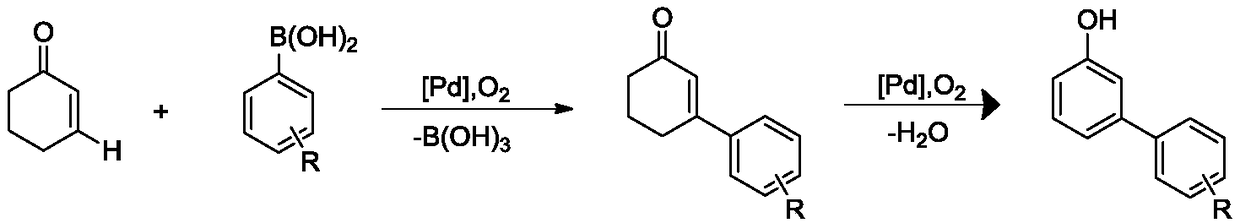A kind of multi-substituted 3-phenylphenol derivatives and its preparation method