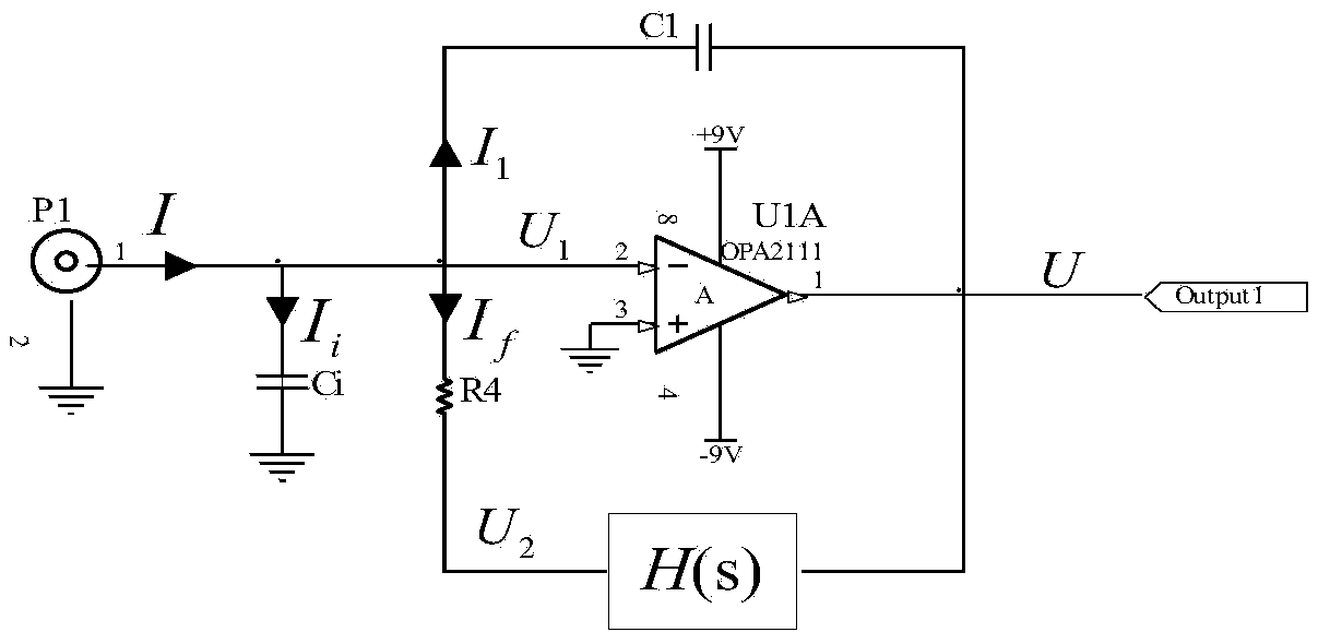 High-gain low-noise weak pulse current signal amplification circuit