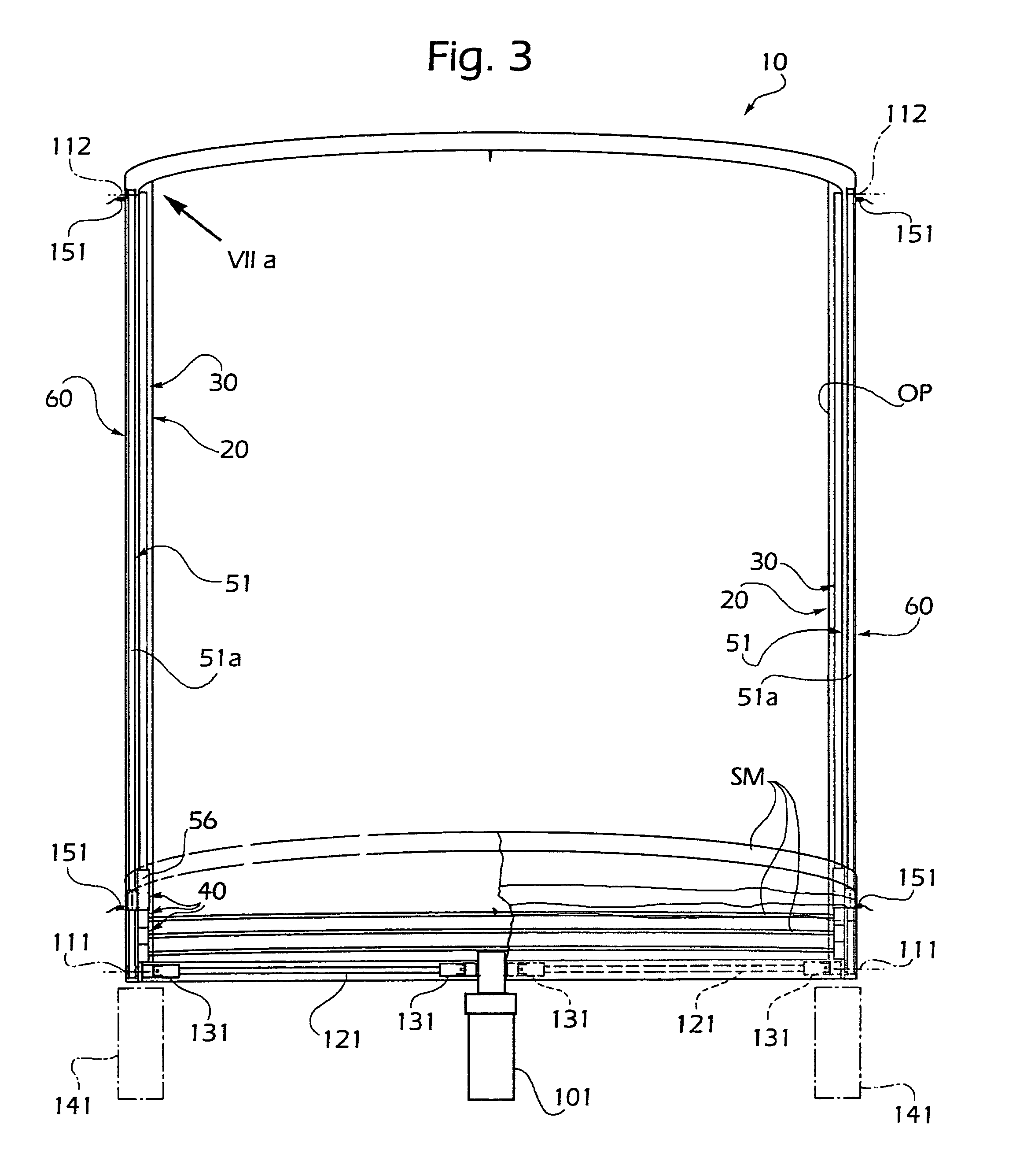 Modular movement support system for an openable roof for a vehicle, in particular for a boat