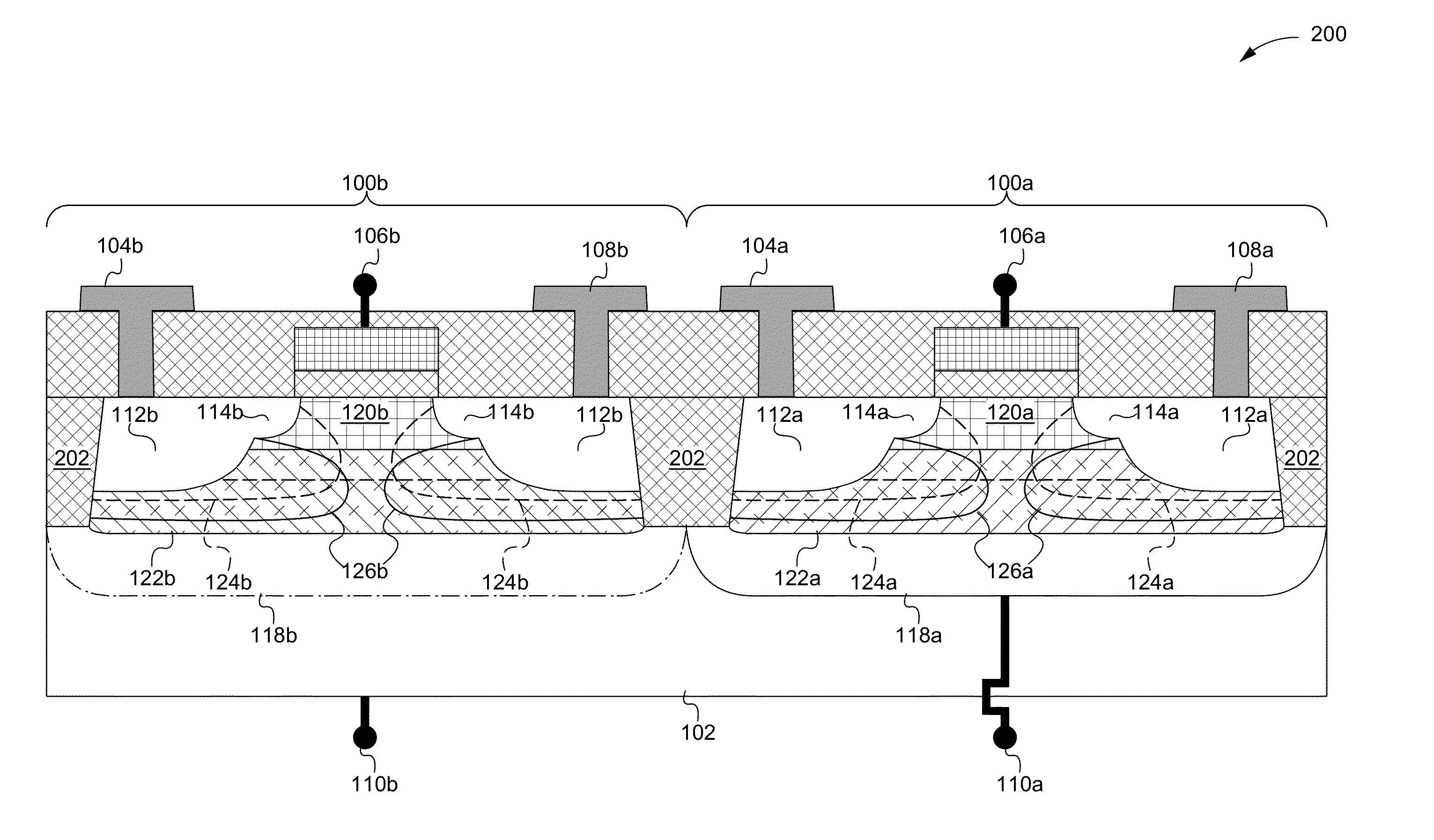 Transistor structure and method with an epitaxial layer over multiple halo implants