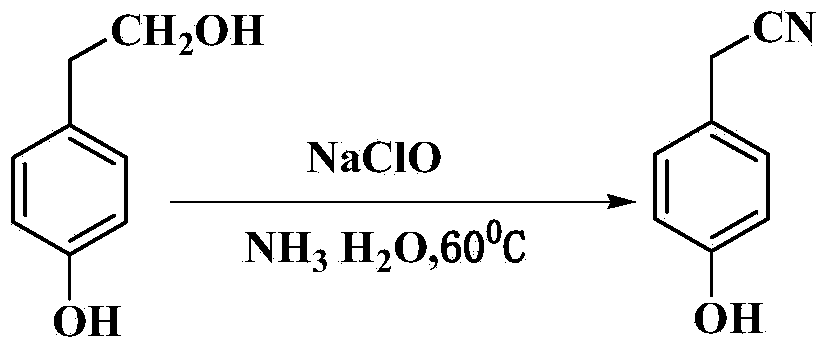 Method for preparing para hydroxybenzene acetonitrile