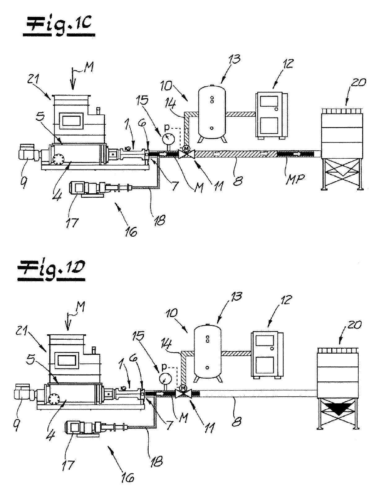 System for conveying pasty material