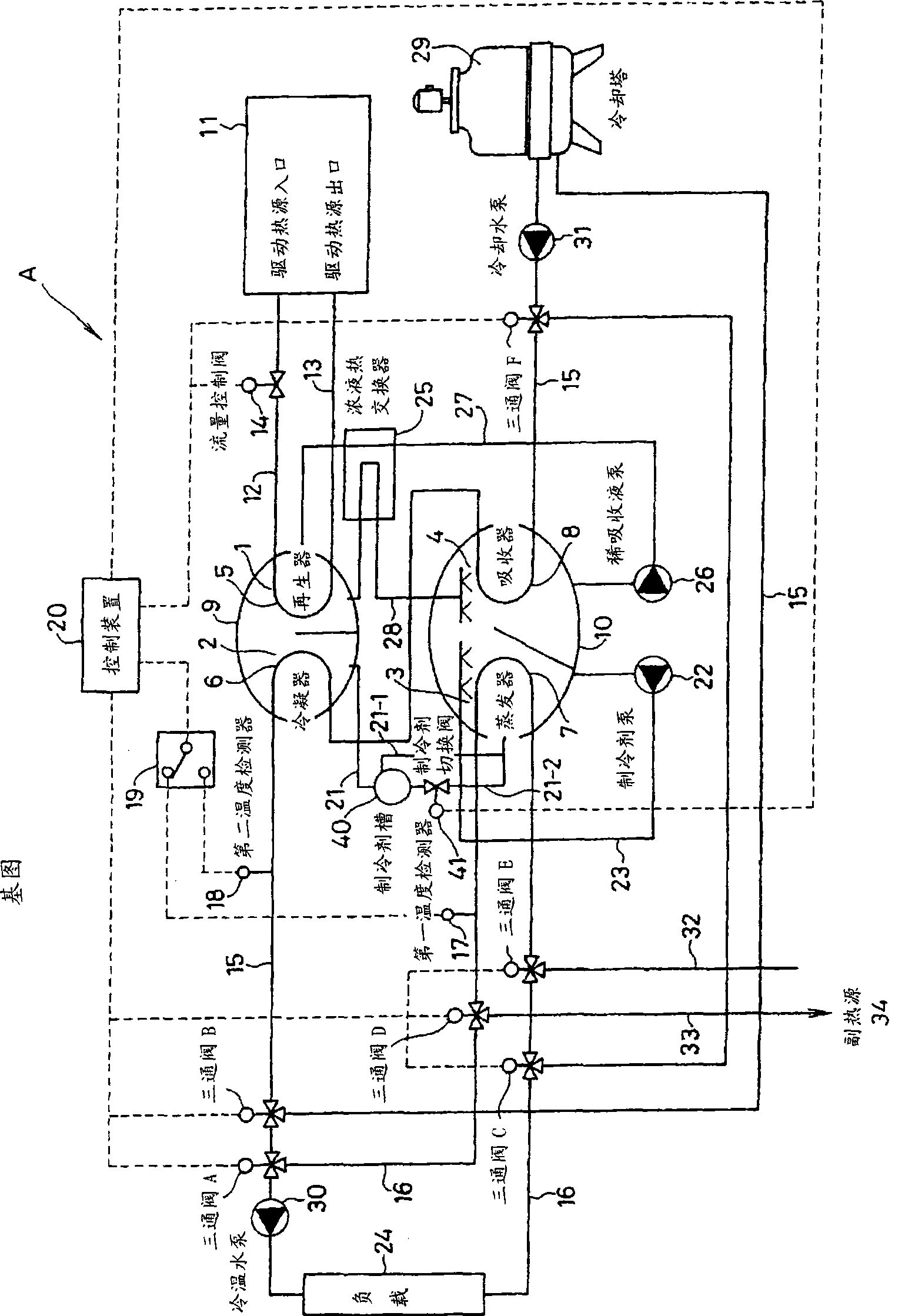 Absorption type water cooling and warming machine