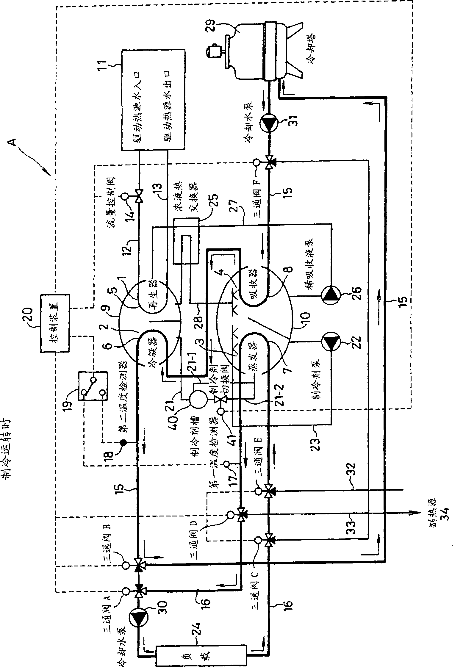 Absorption type water cooling and warming machine