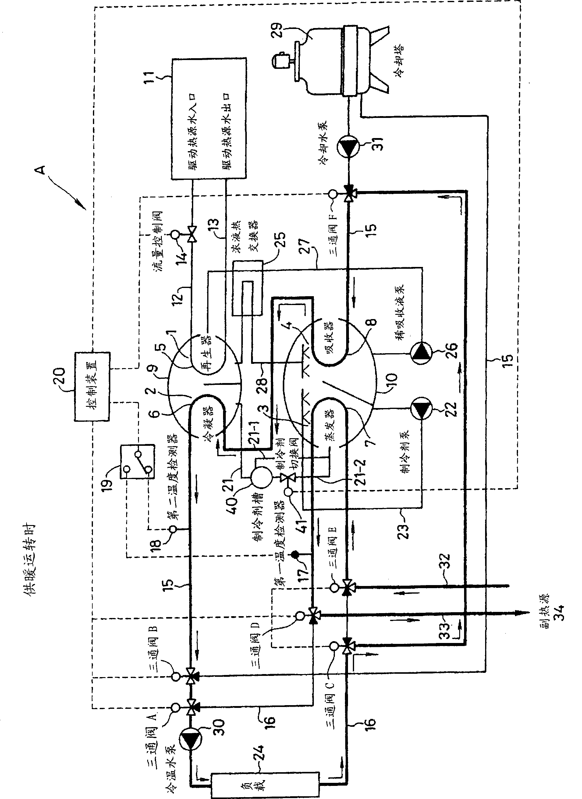 Absorption type water cooling and warming machine