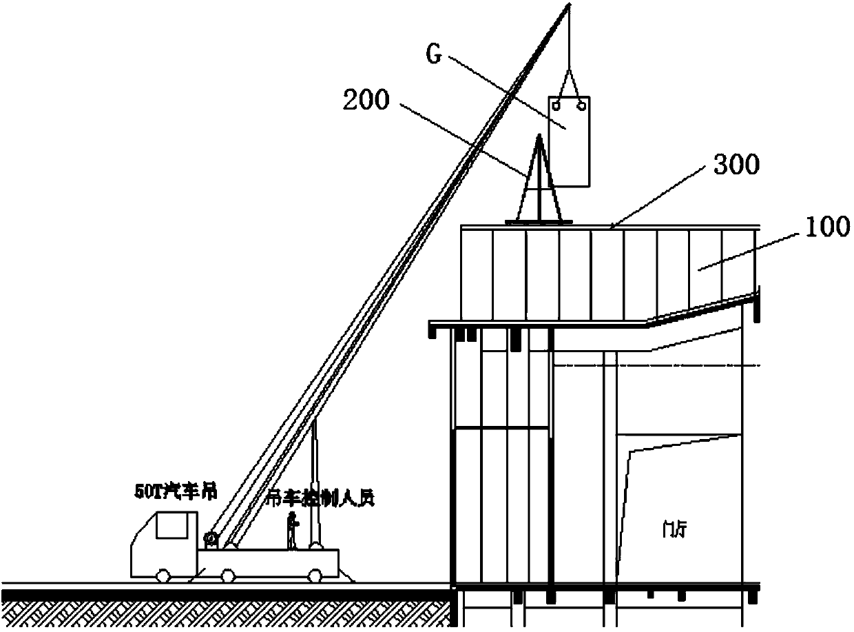 Installation construction method for extra-large glass of sloping roof