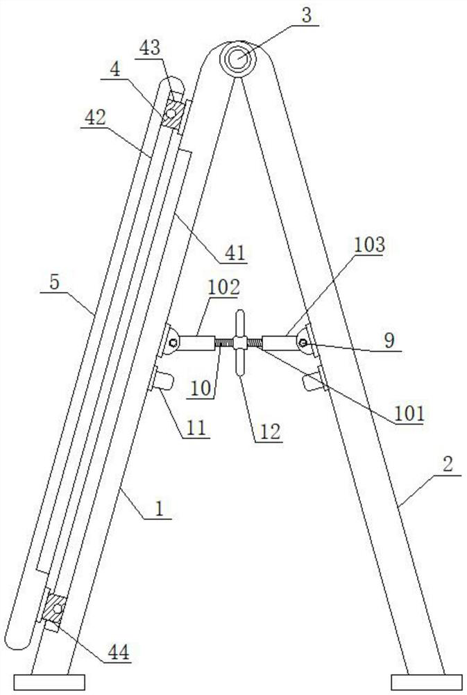 Herringbone ladder with height adjusting function