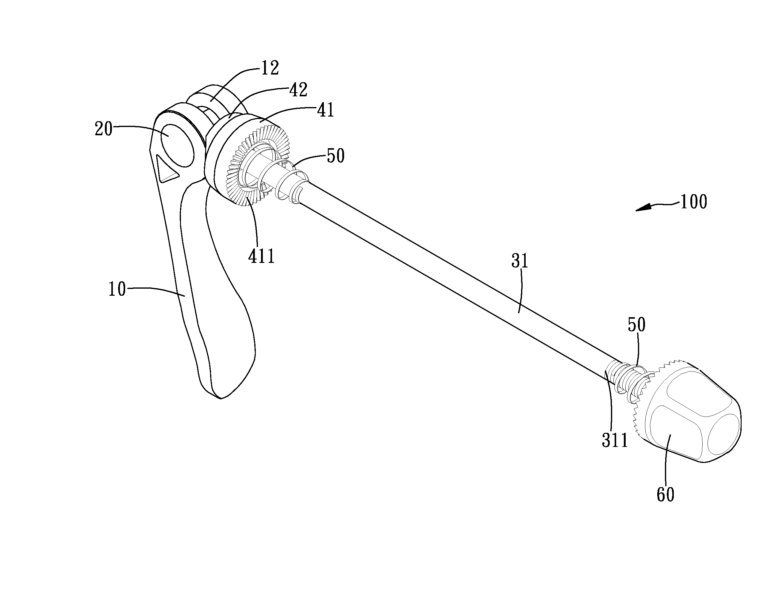 Quick-release device for use on a bicycle