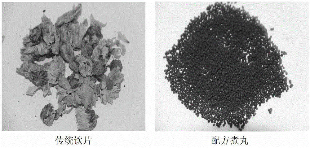 Chrysanthemum decocting pill and preparation process thereof