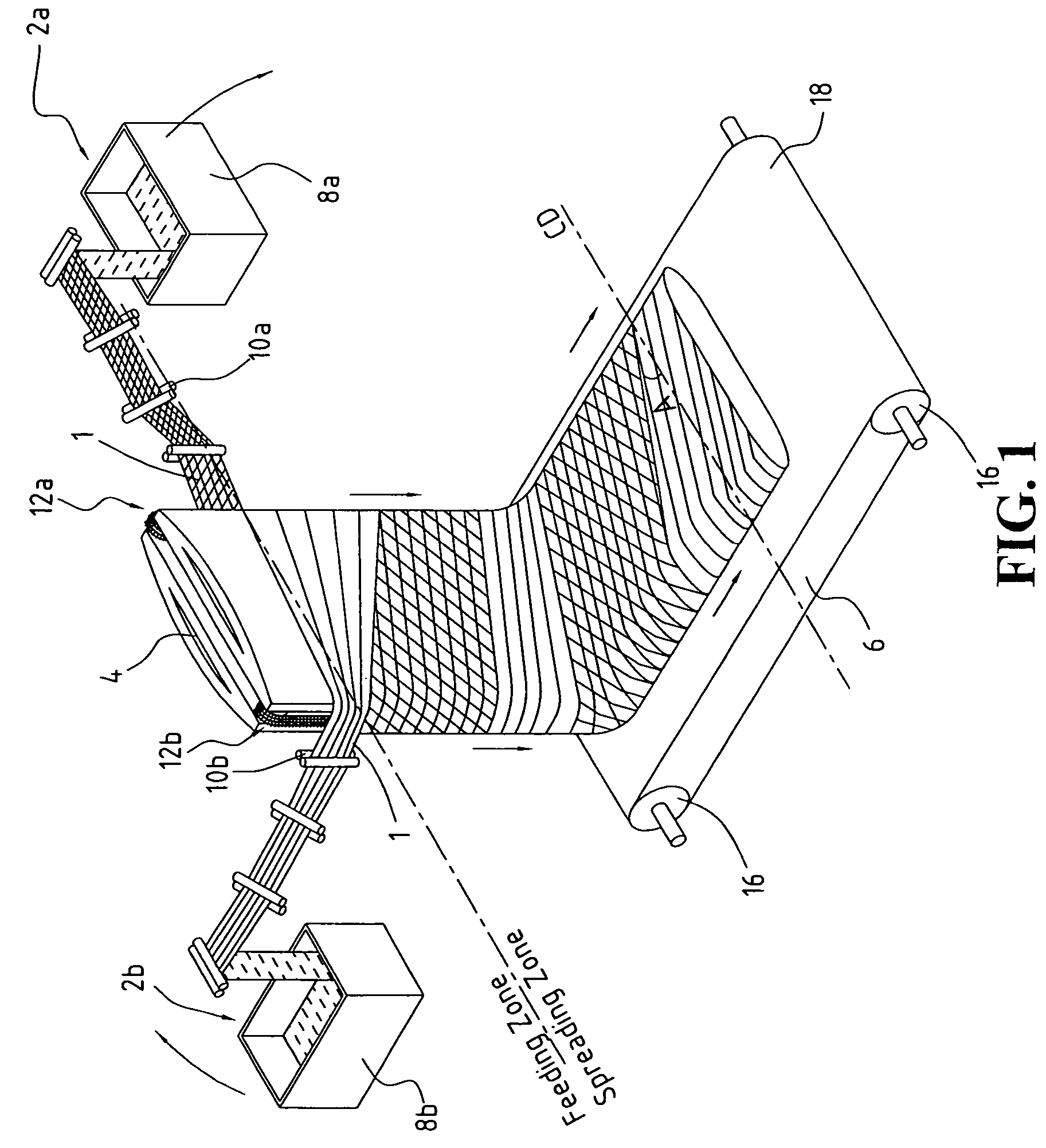 Stretchable high-loft flat-tube structure from continuous filaments