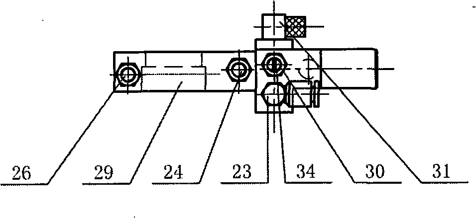 Two-position control apparatus for superimposed cylinder stocking knitter shuttle