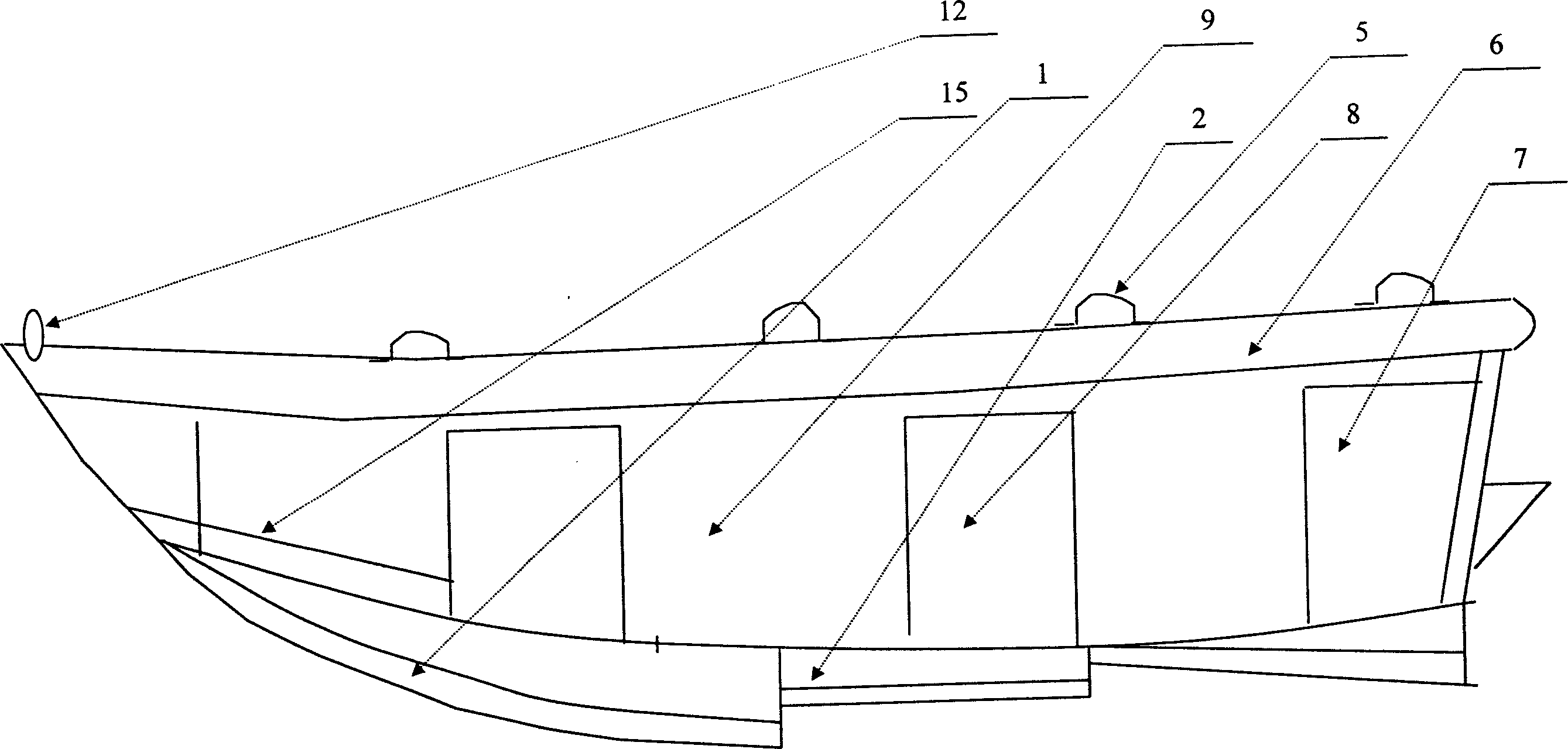 V-type multi-stage profile double float slide motorboat
