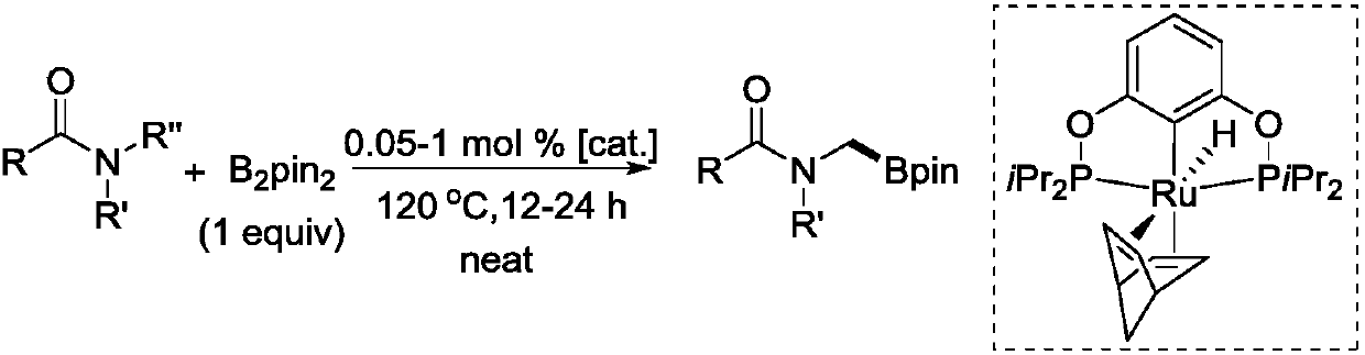 Novel method for ruthenium-catalyzed selective boronation reaction of amides