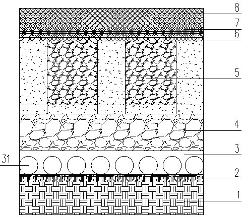 Drainage asphalt pavement structure and construction method thereof