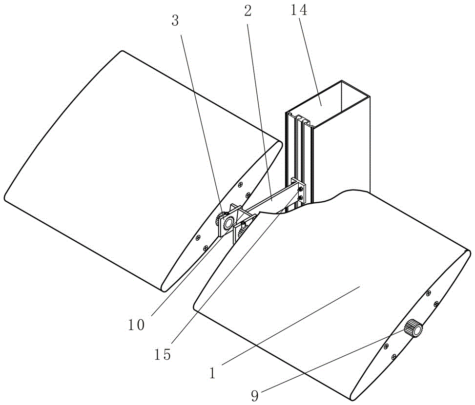 A horizontal sunshade connection structure of glass curtain wall