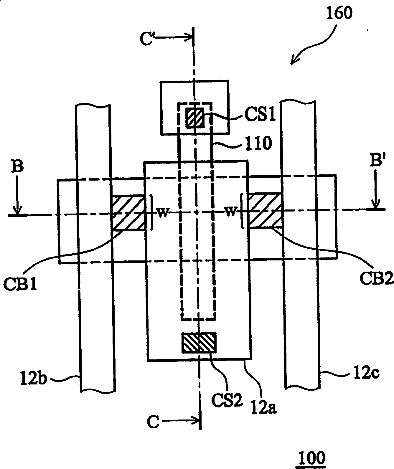 Testing component including work line of memory and capacitor overlaped and offset as well as its testing method