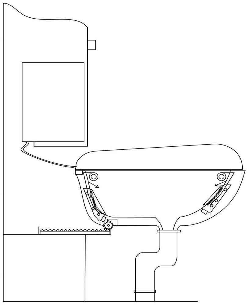 An intelligent push-pull partially embedded toilet based on network sharing