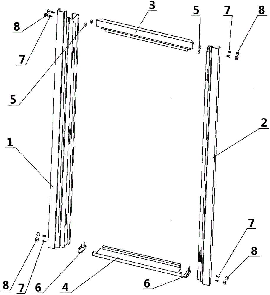 A door frame assembly without welding and simple assembly